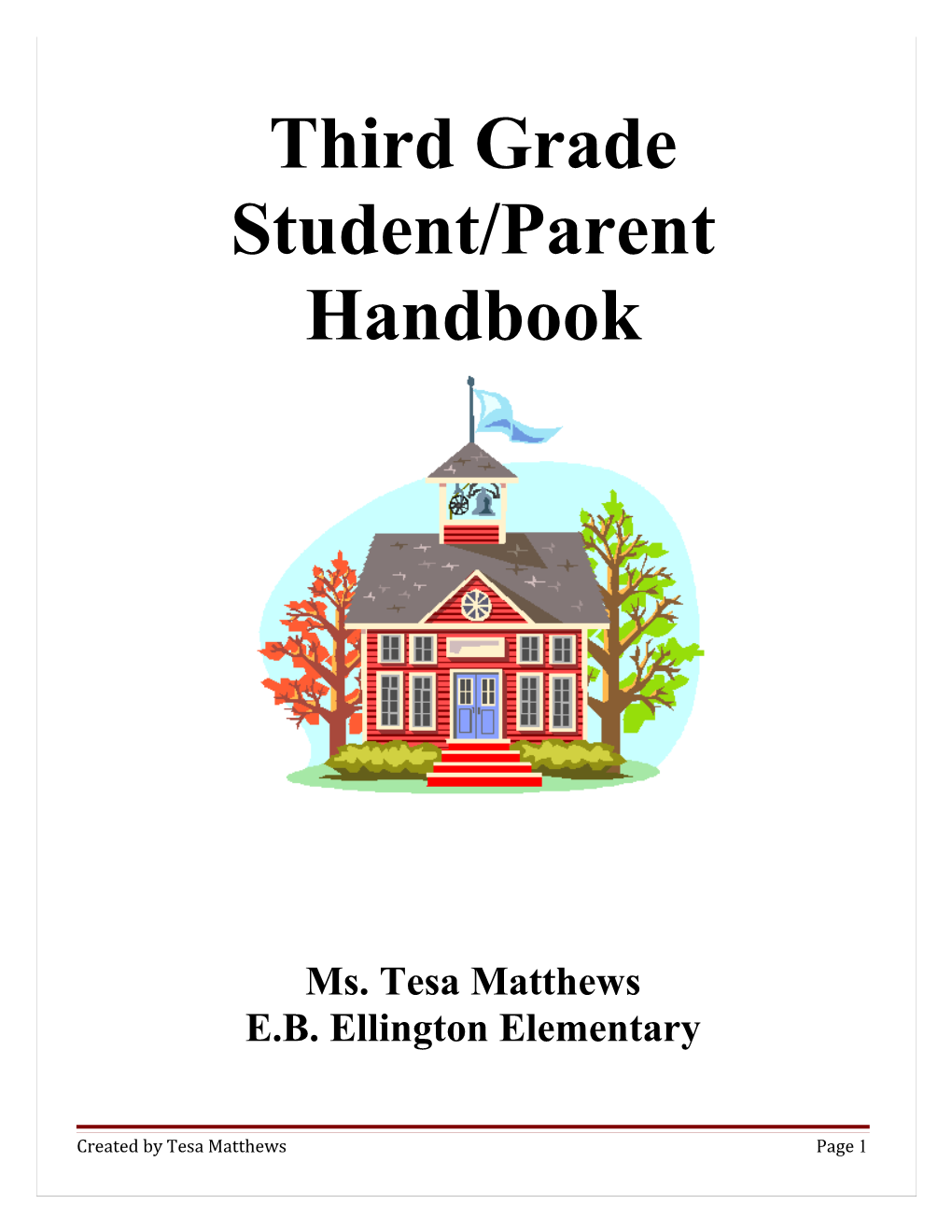 Third Grade Student/Parent Handbook