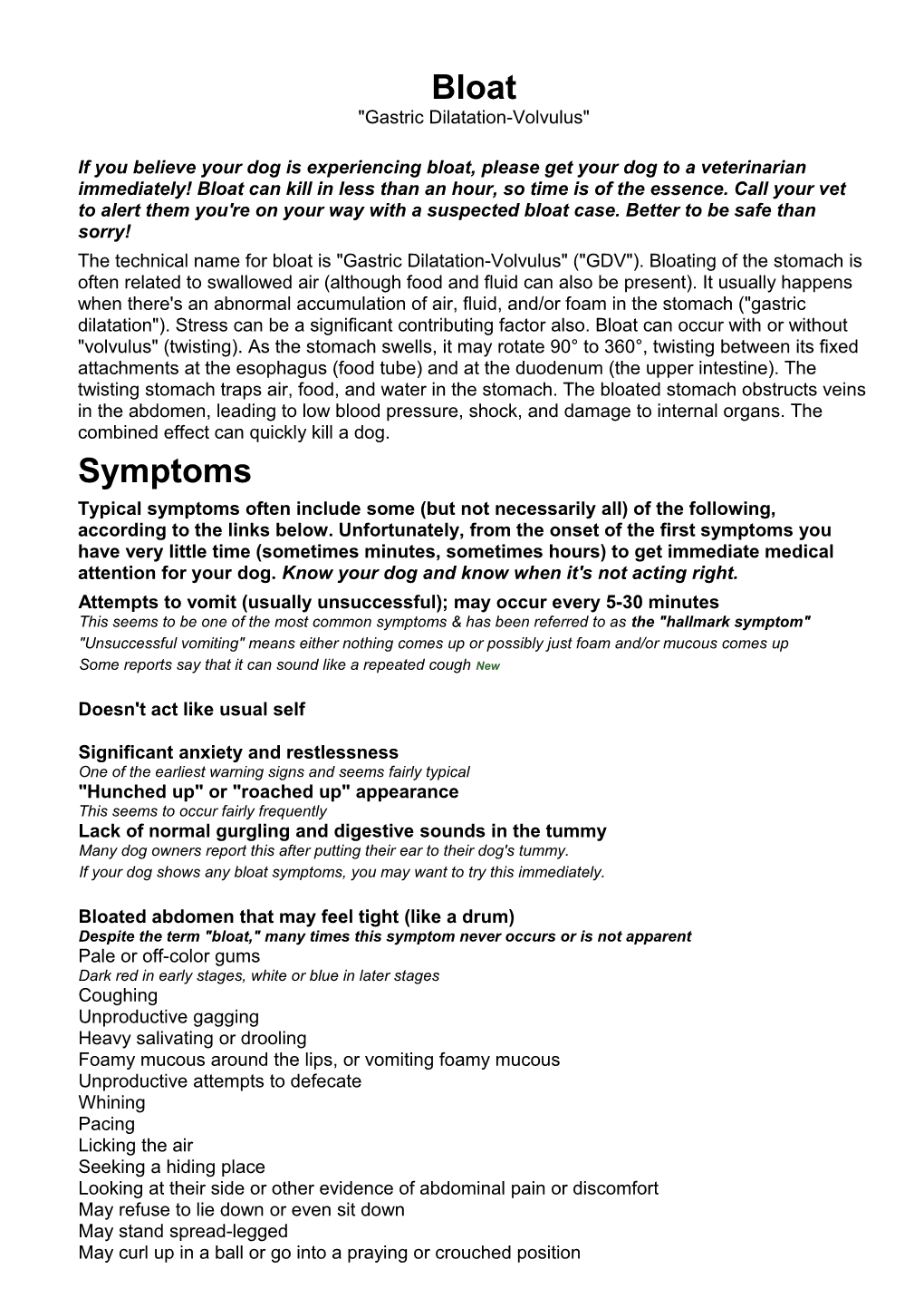 Gastric Dilatation-Volvulus