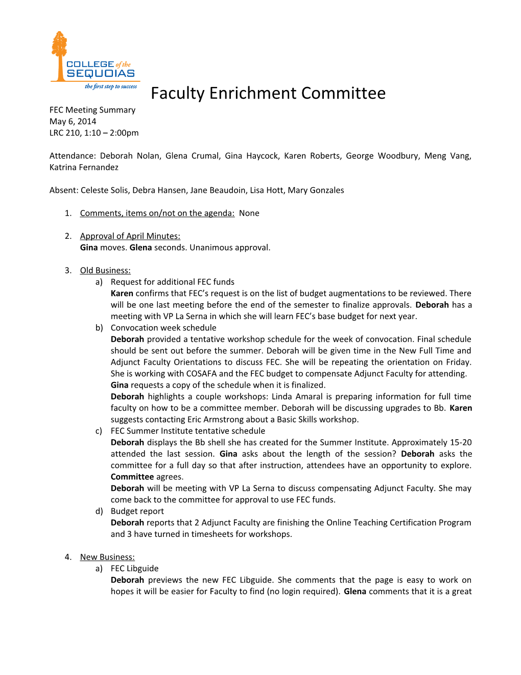 Faculty Enrichment Committee