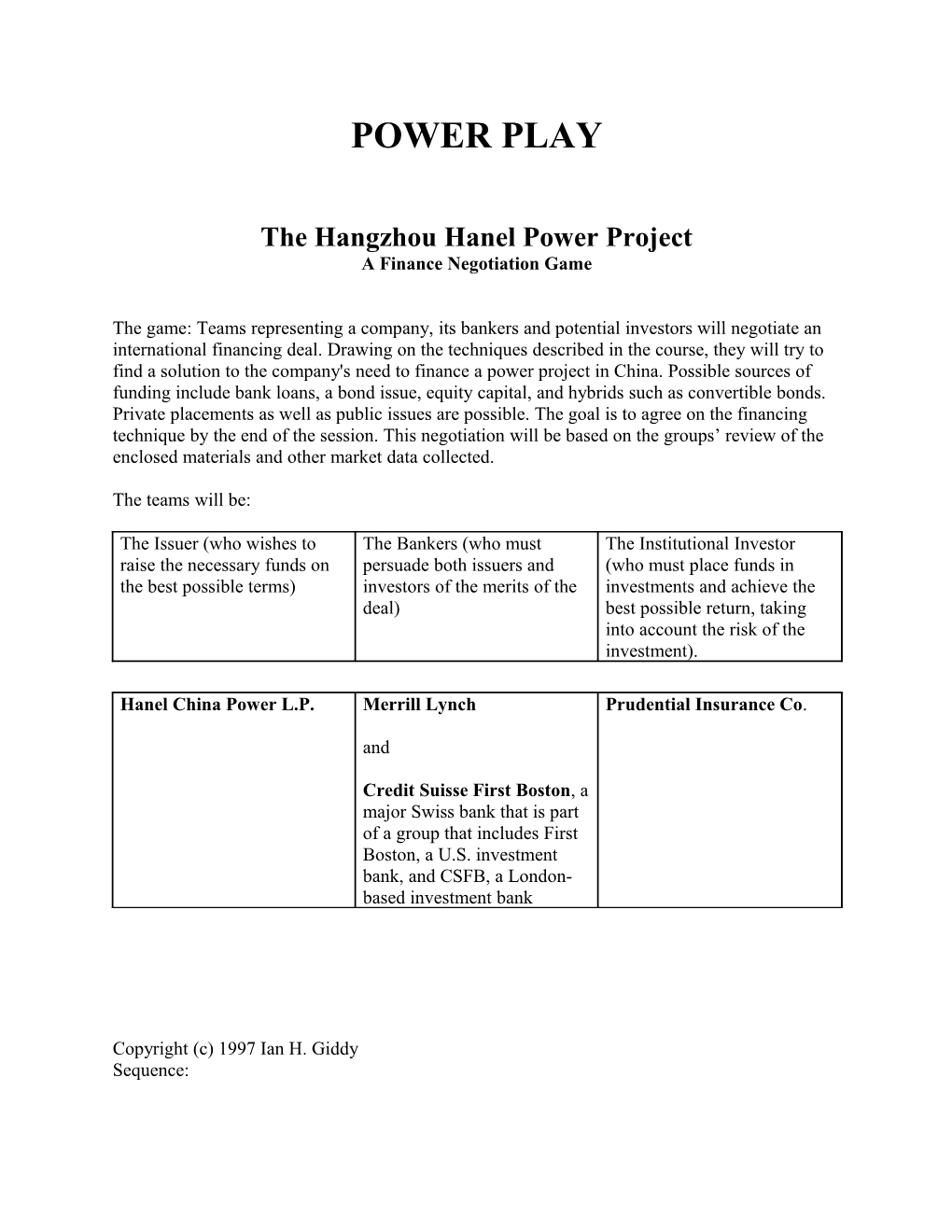 The Hangzhou Hanel Power Project