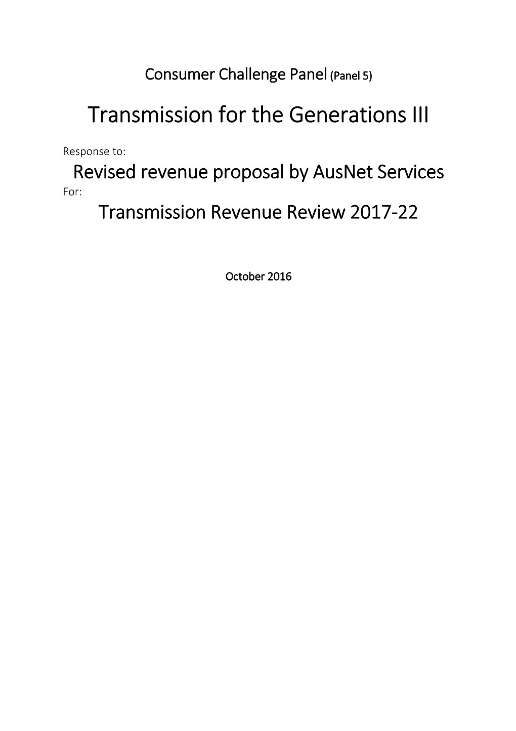 Transmission for the Generationsiii