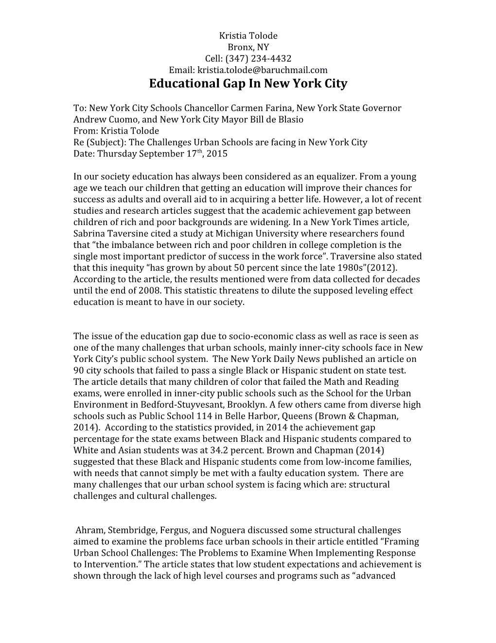 Educational Gap in New York City