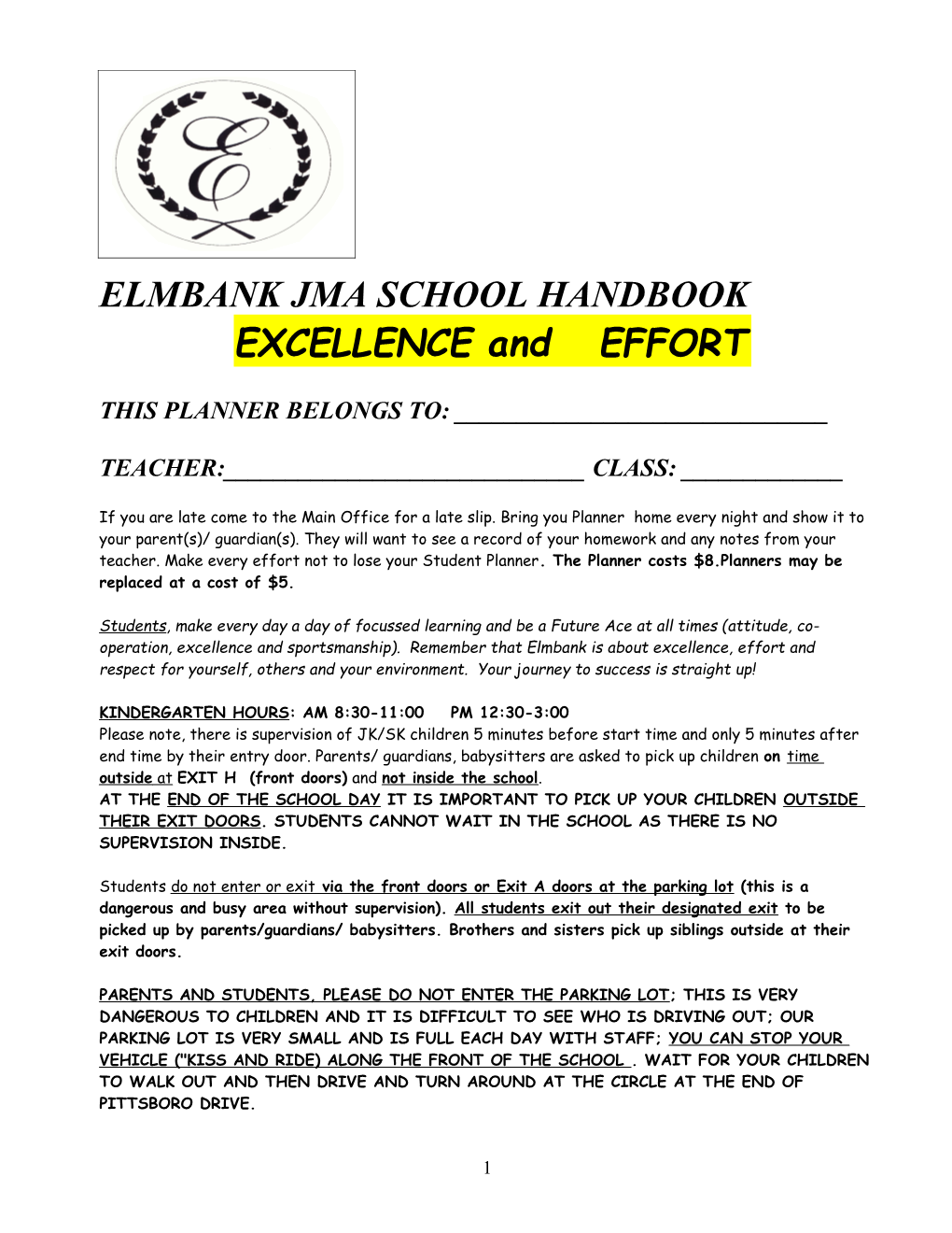 Elmbank Jma School Handbook