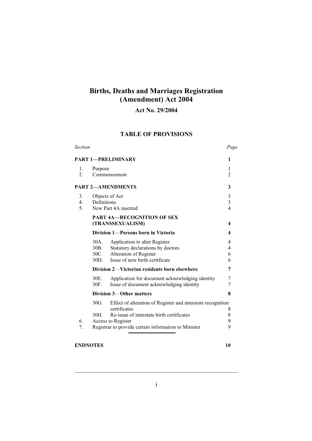 Births, Deaths and Marriages Registration (Amendment) Act 2004