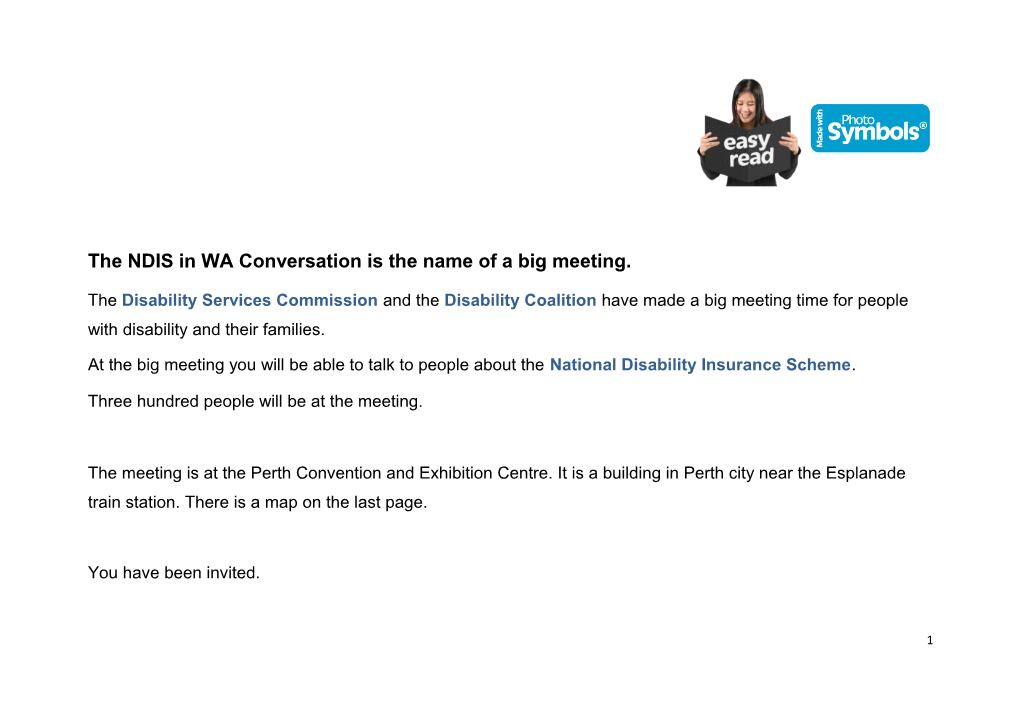 The NDIS in WA Conversation Is the Name of a Big Meeting