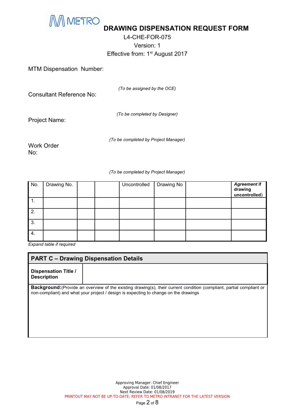 Dispensation Request Form