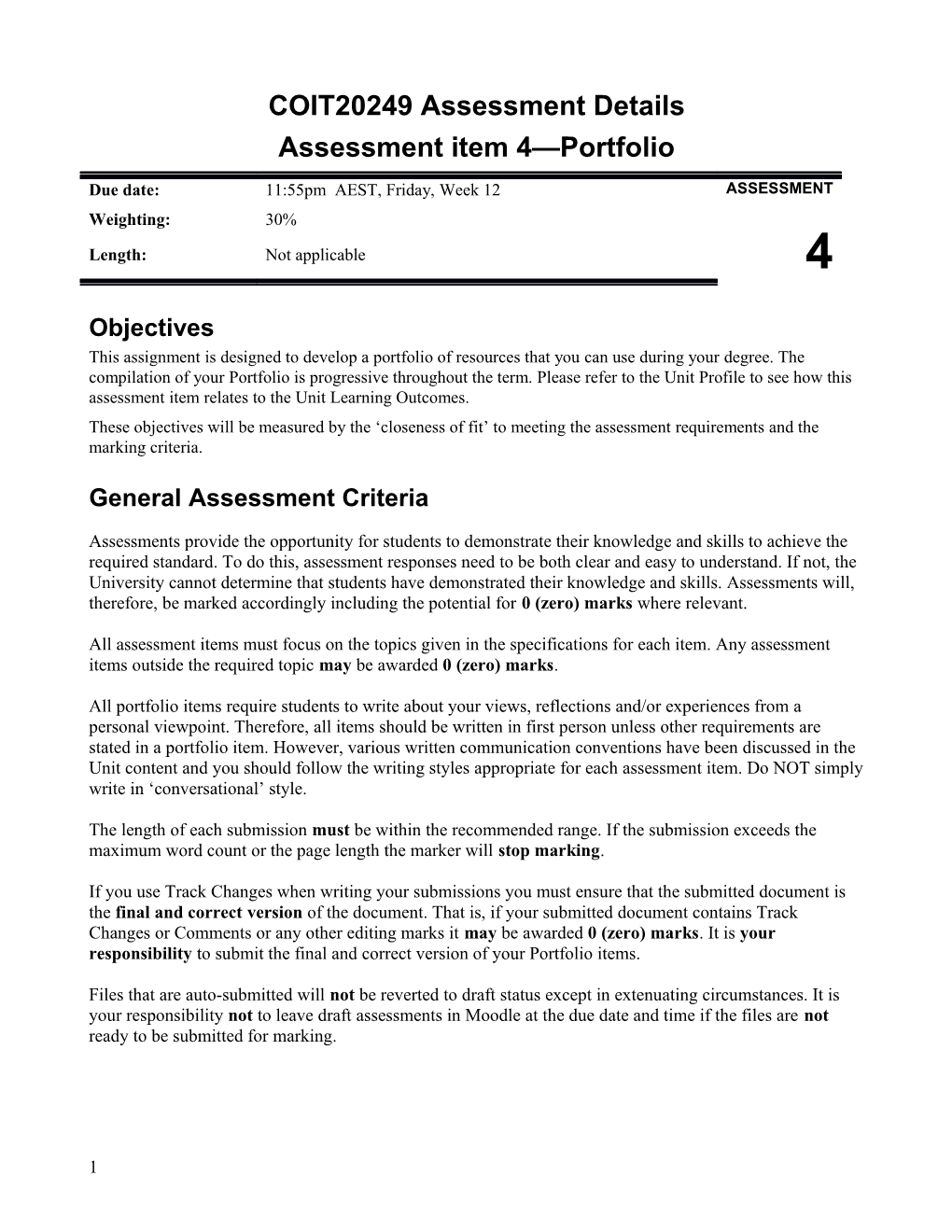 Assessment Item 4 Portfolio