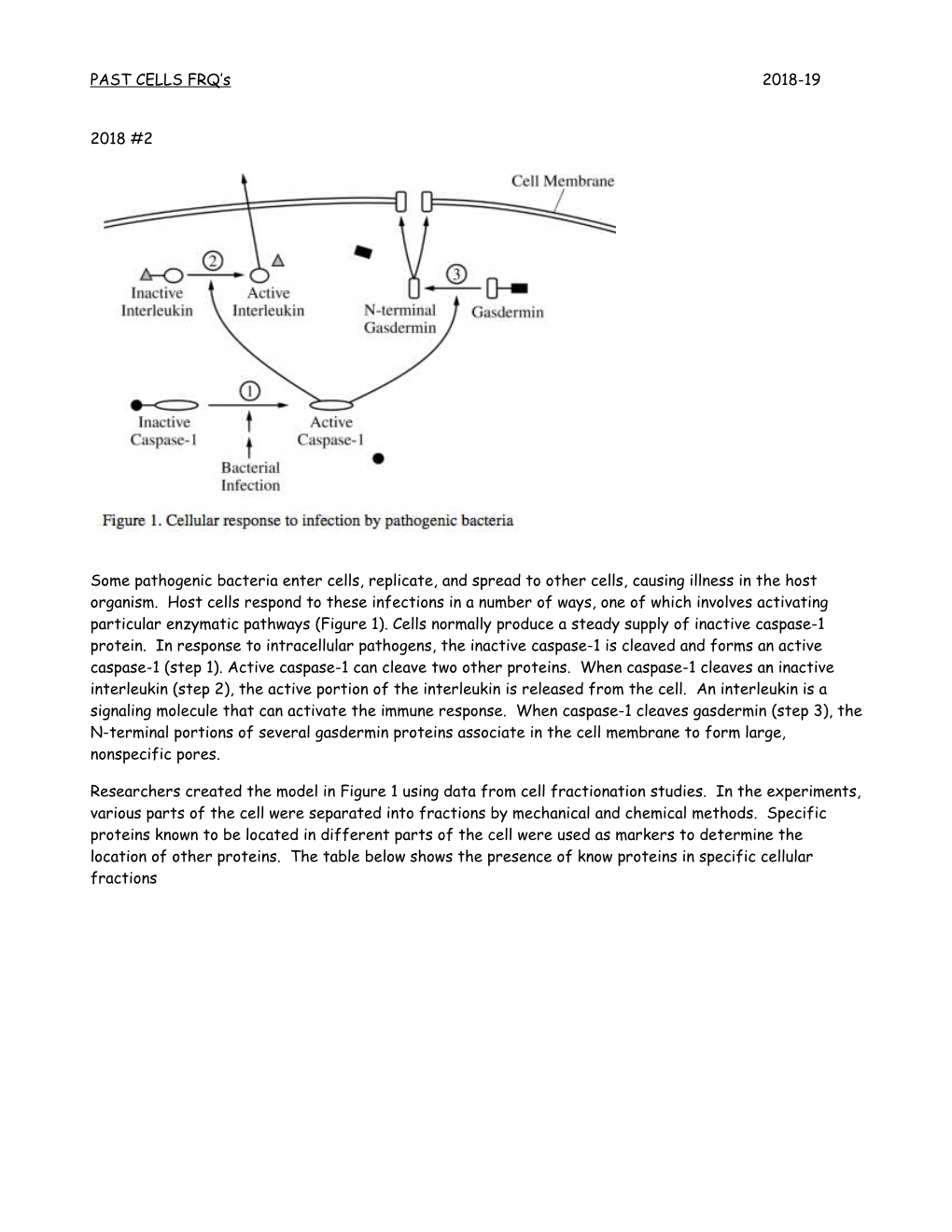 PAST CELLS FRQ S2018-19