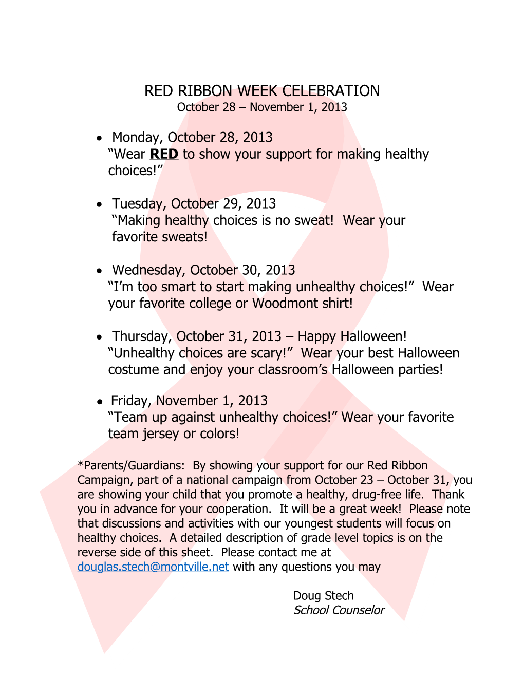 Red Ribbon Week Celebration