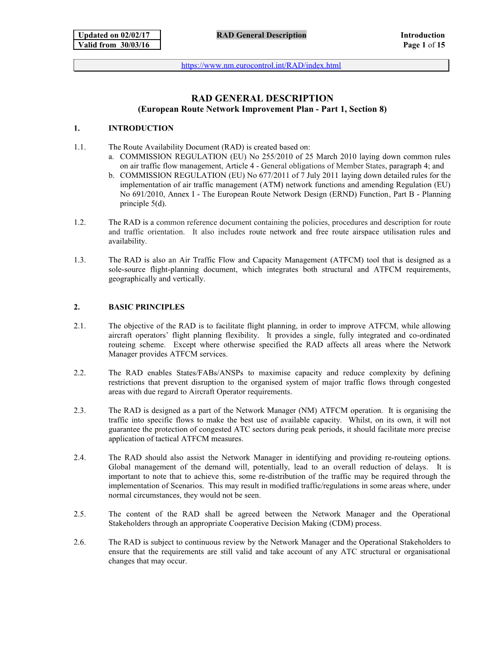 European Route Network Improvement Plan - Part 1, Section 8