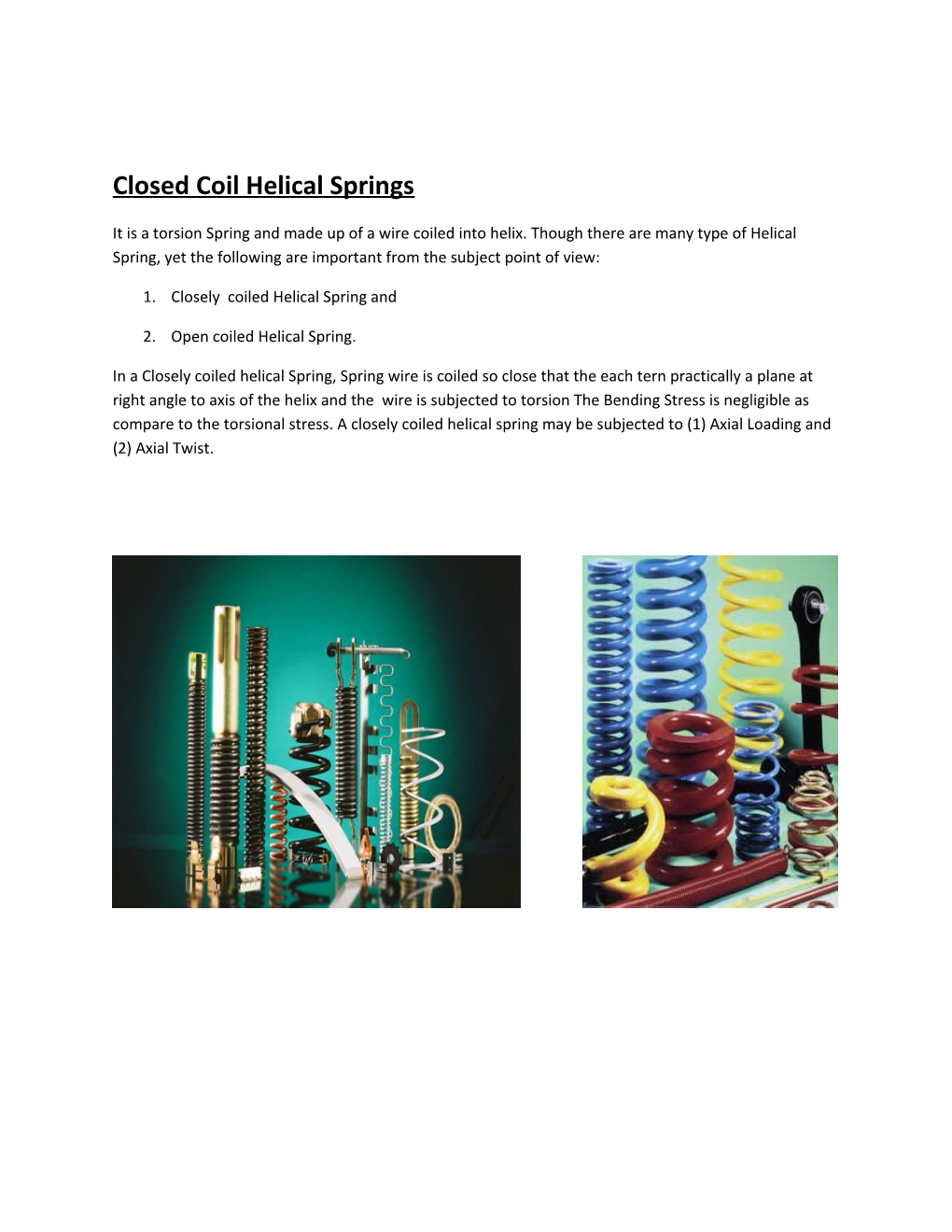 Closed Coil Helical Springs