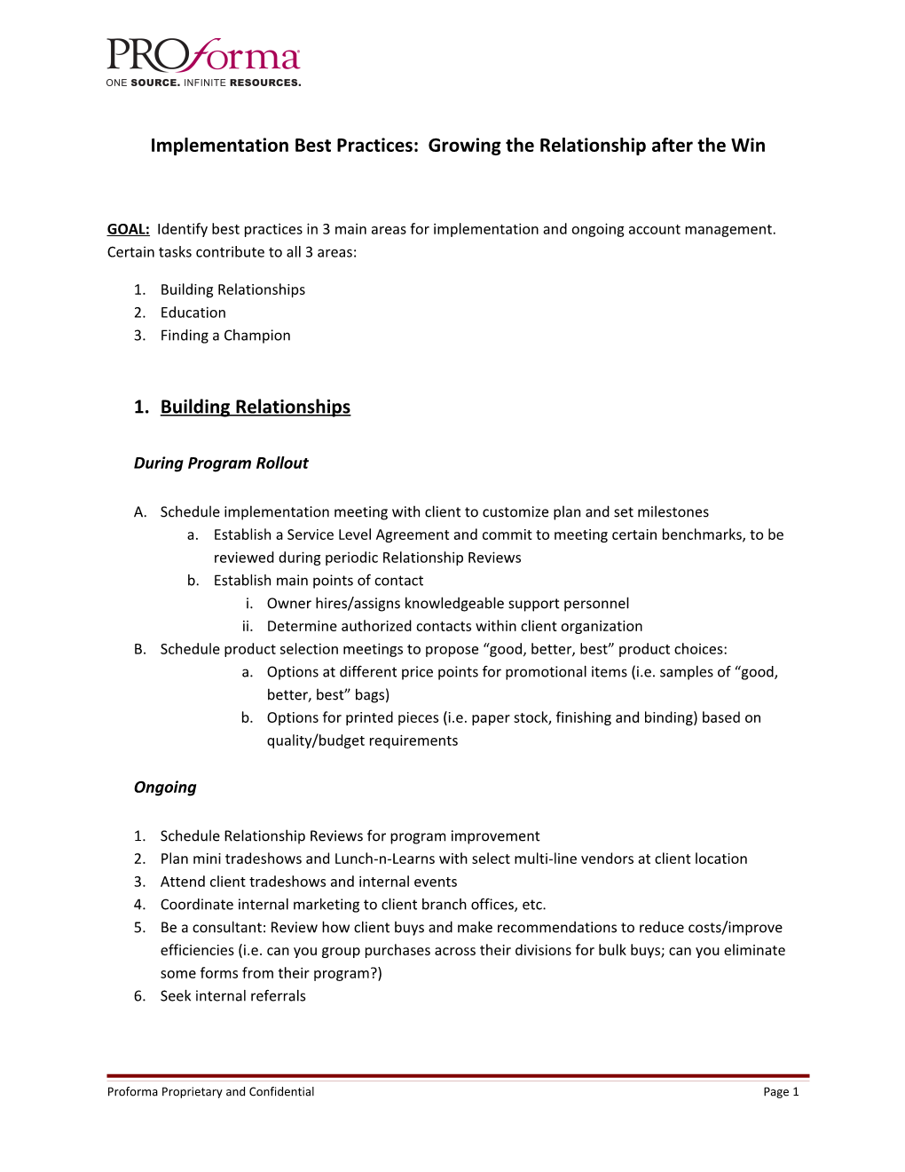 Implementation Best Practices: Growing the Relationship After the Win