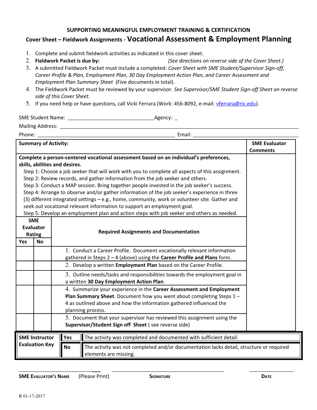 Supporting Meaningful Employment Training & Certification