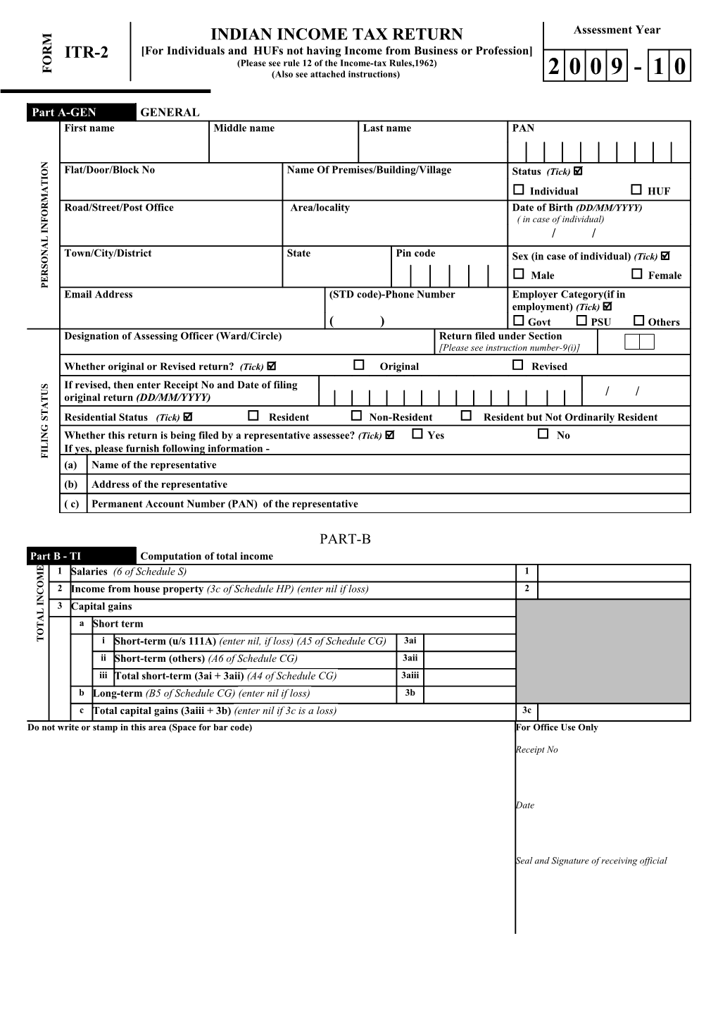 Instructions for Filling out FORM ITR-2