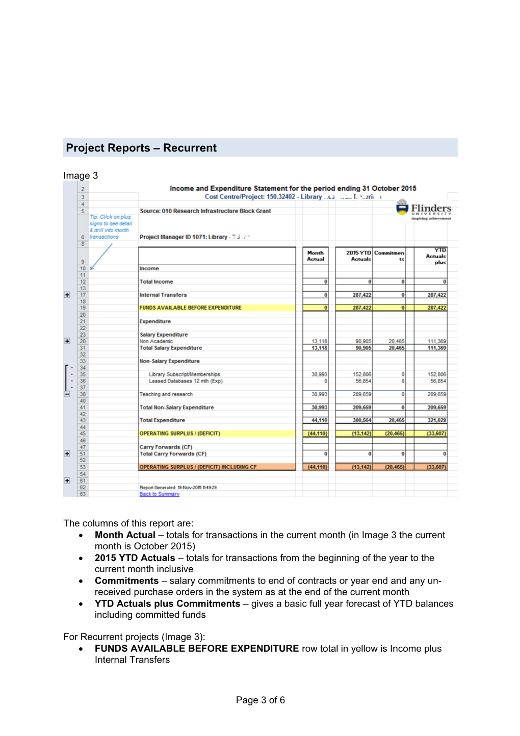 Income & Expenditure by Project Manager Reports