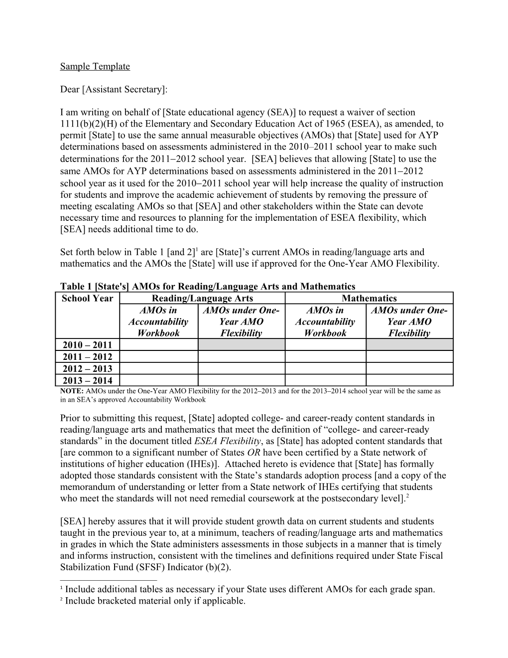 One-Year AMO Waiver Template February 2012 (Msword)