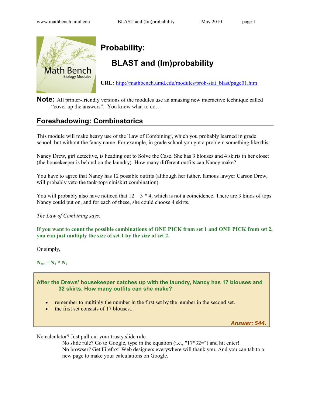 BLAST and (Im)Probability