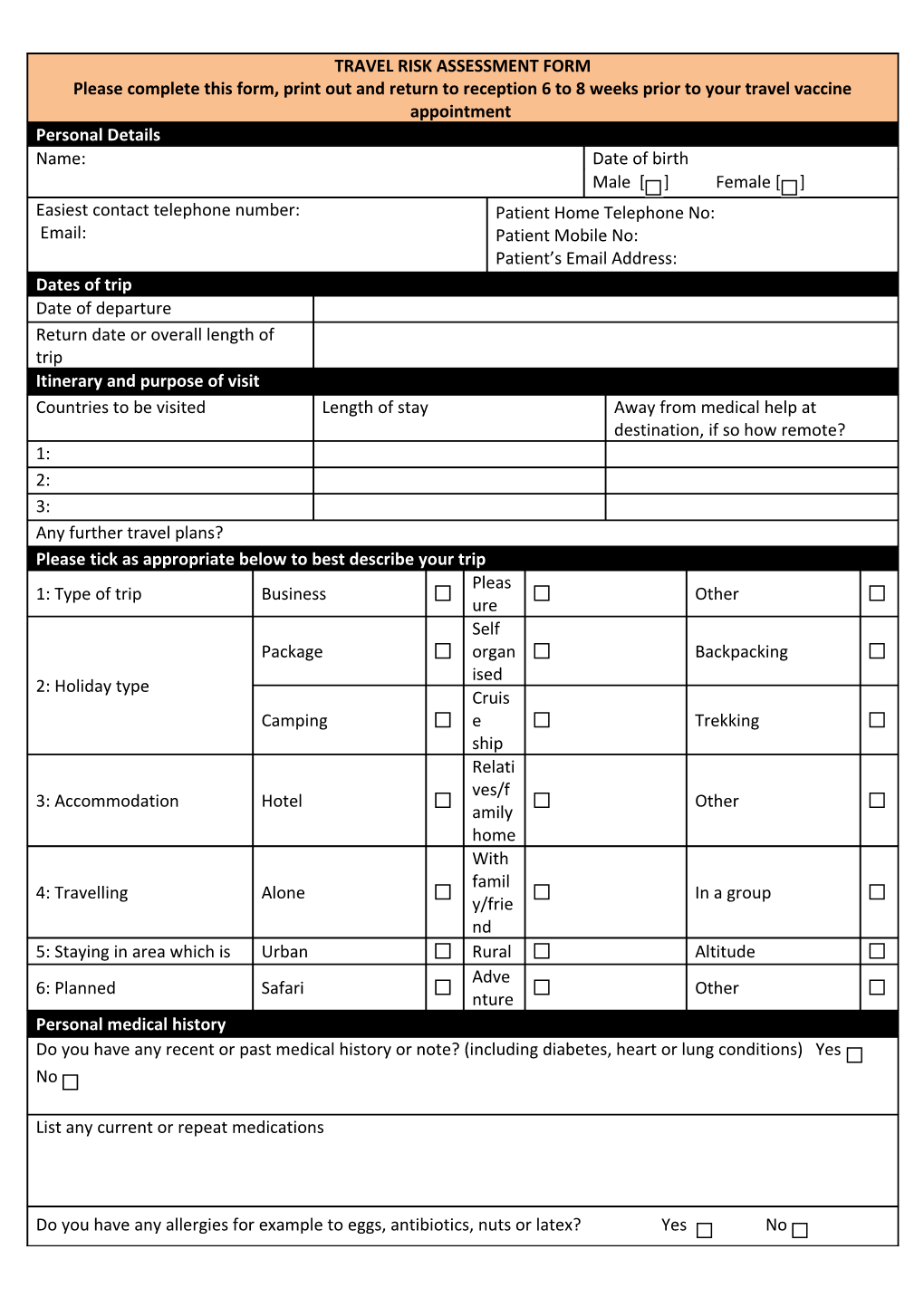 For Discussion When Risk Assessment Is Performed Within Your Appointment