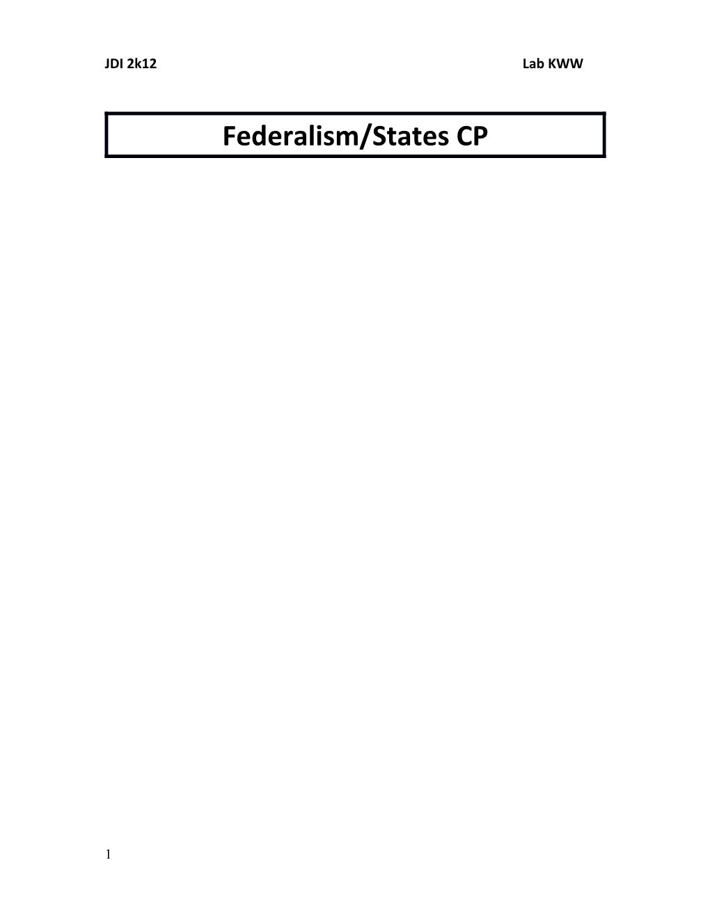 Federalism/States CP