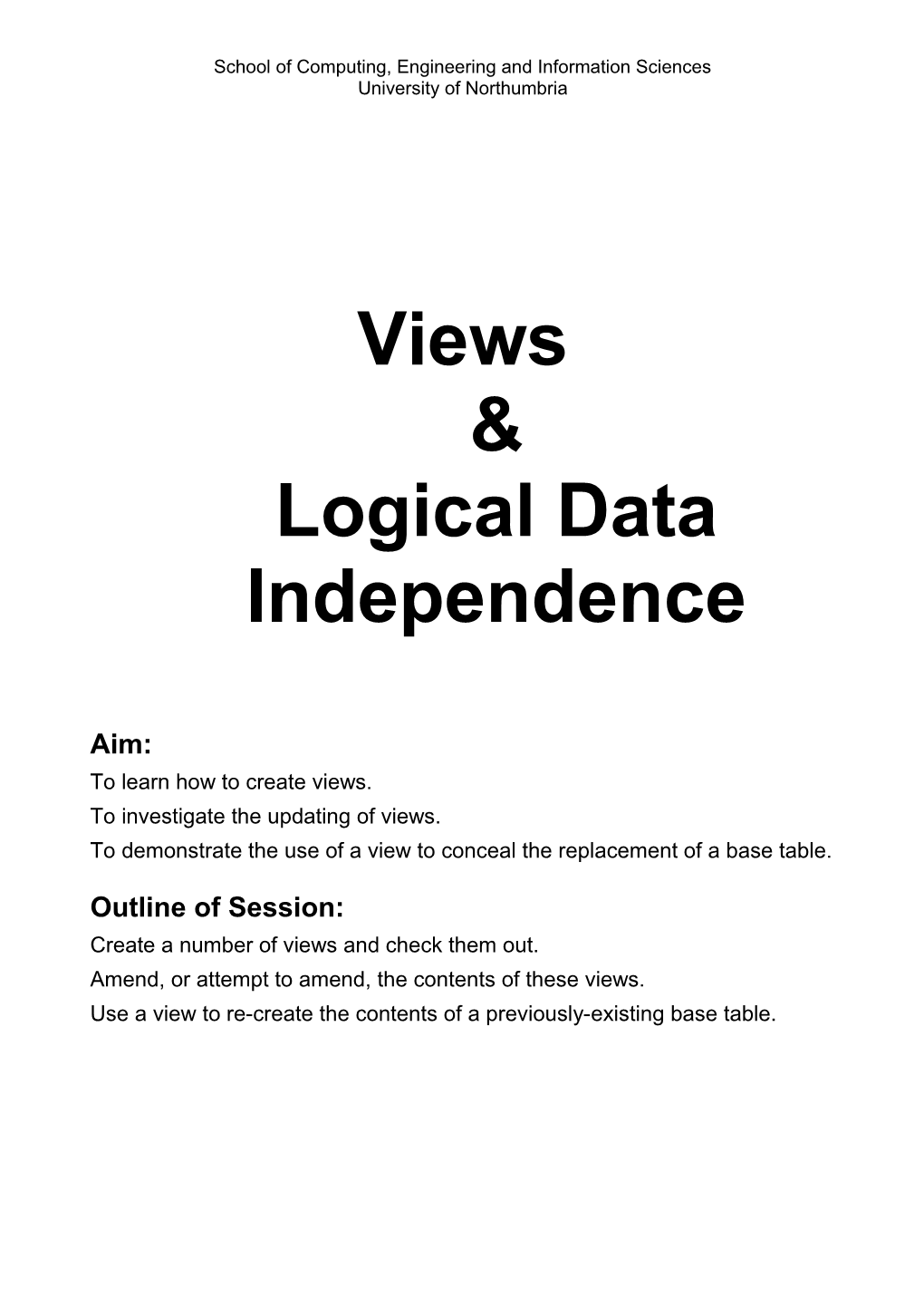 Viewslogical Dataindependence