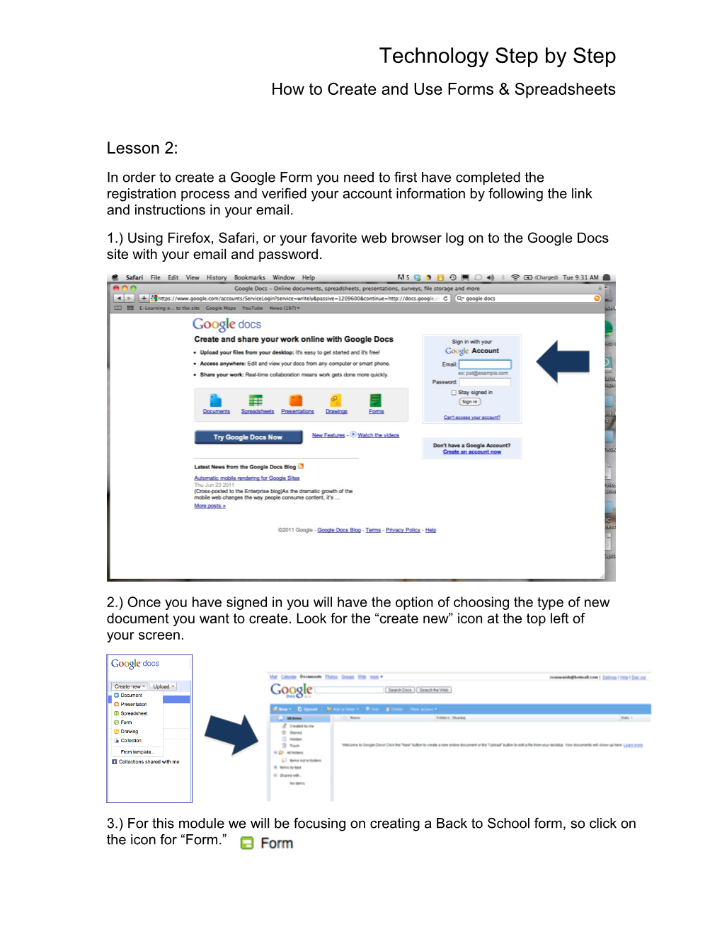 How to Create and Use Forms & Spreadsheets