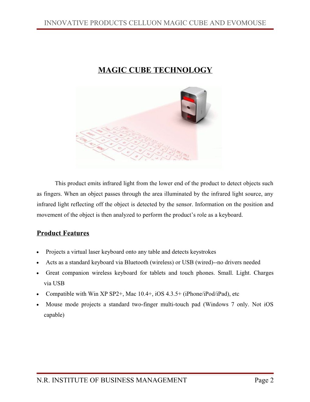 Innovative Products Celluon Magic Cube and Evomouse
