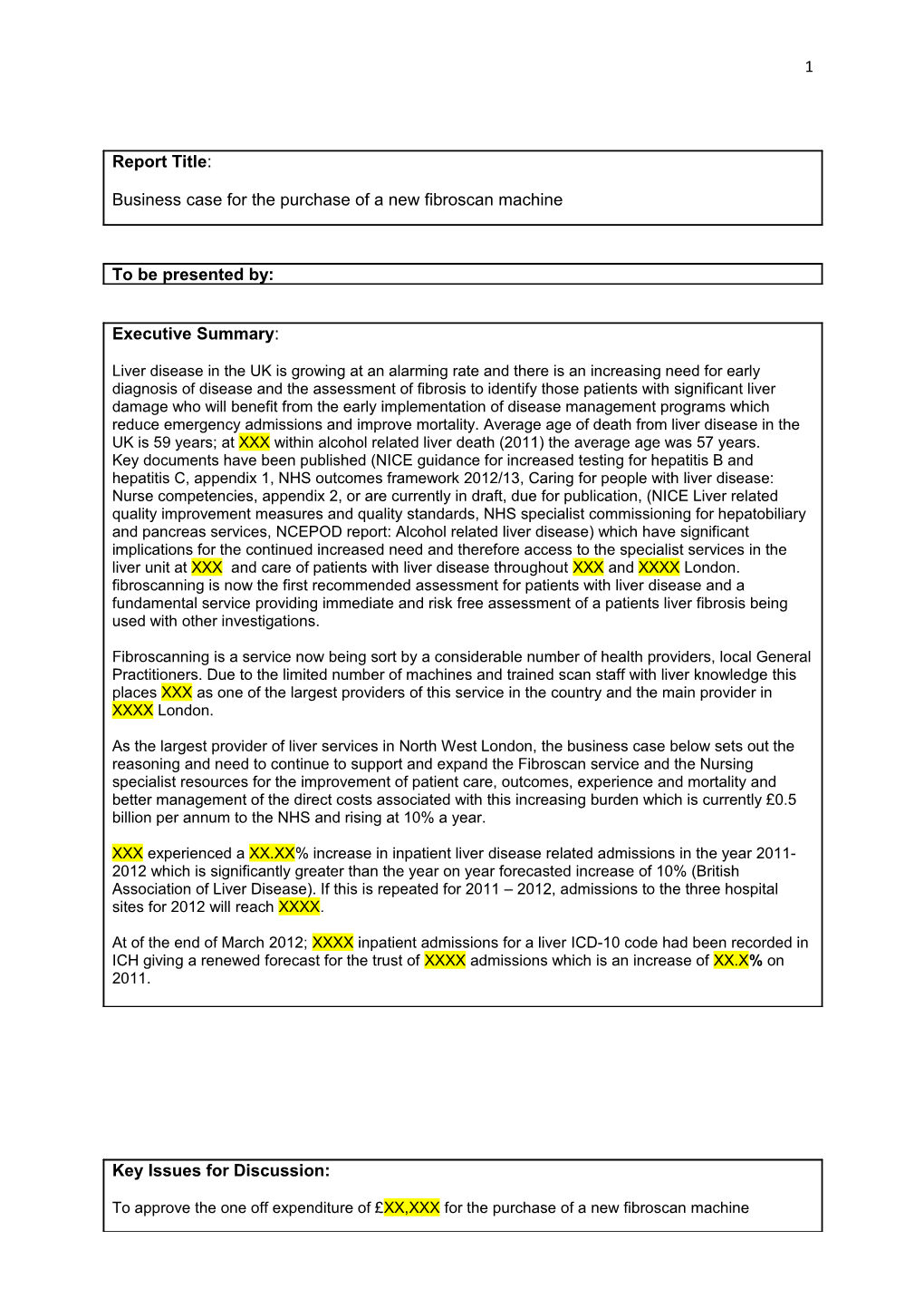 Fibroscan Business Case