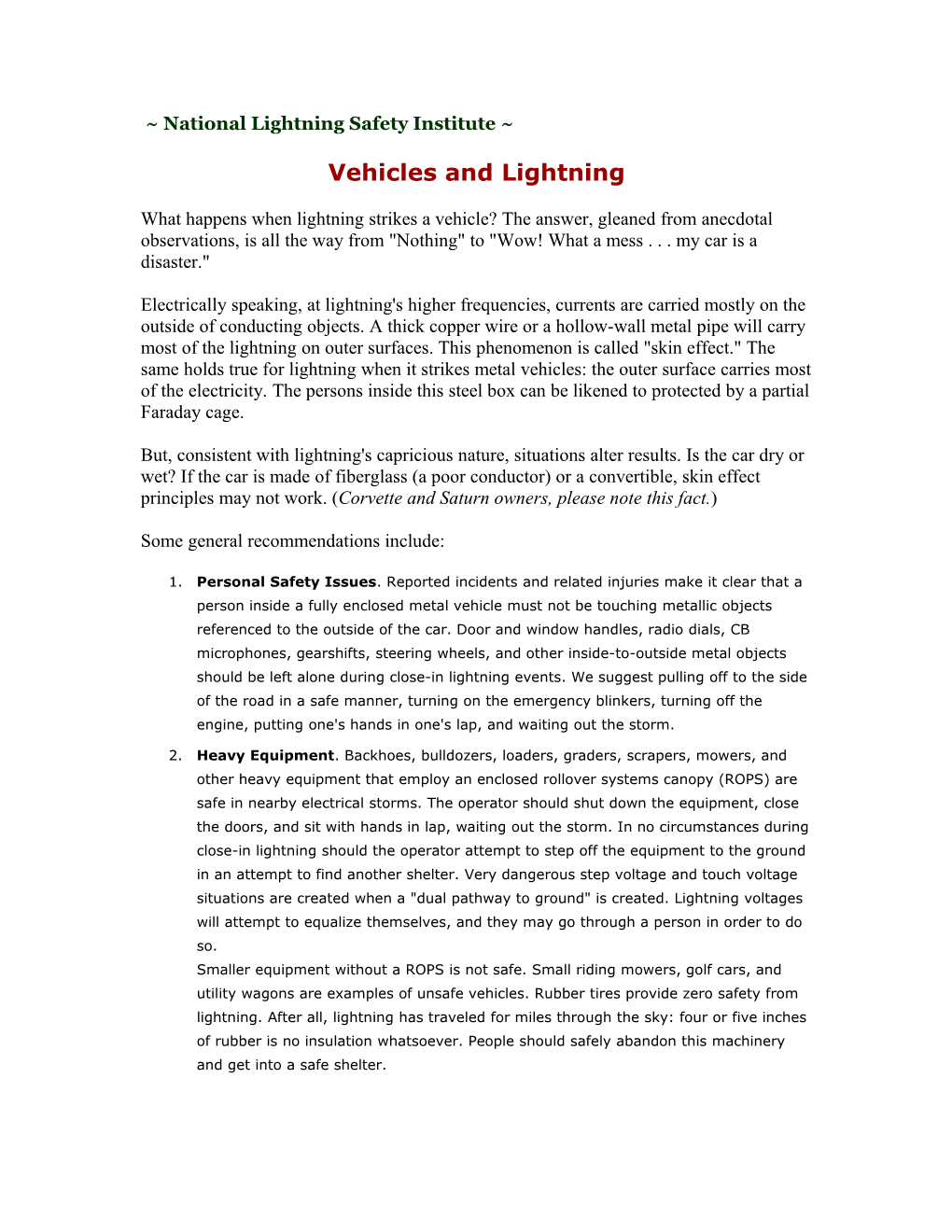 National Lightning Safety Institute