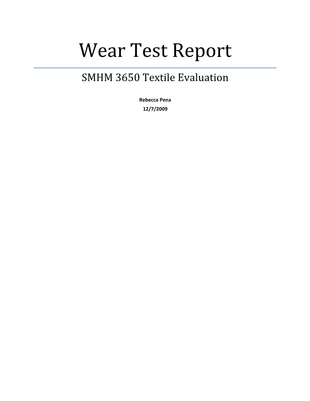 Wear Test Report