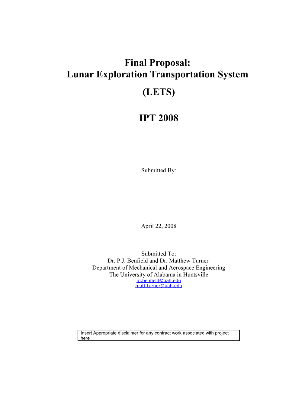 Final Report Template Instructions