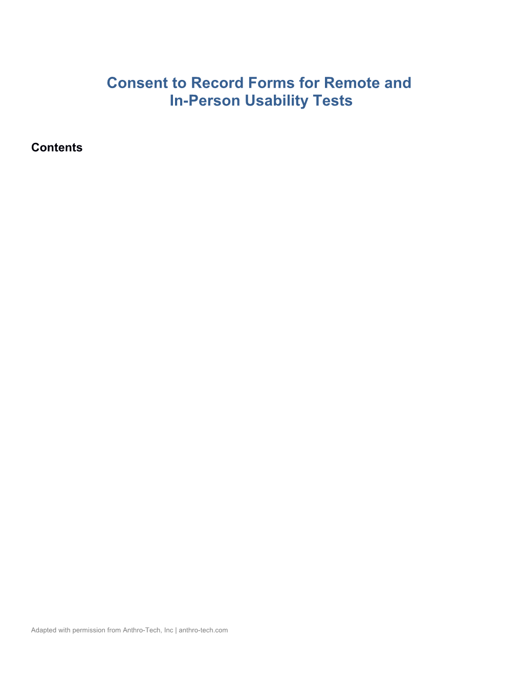 Consent to Record Forms for Remote and In-Person Usability Tests