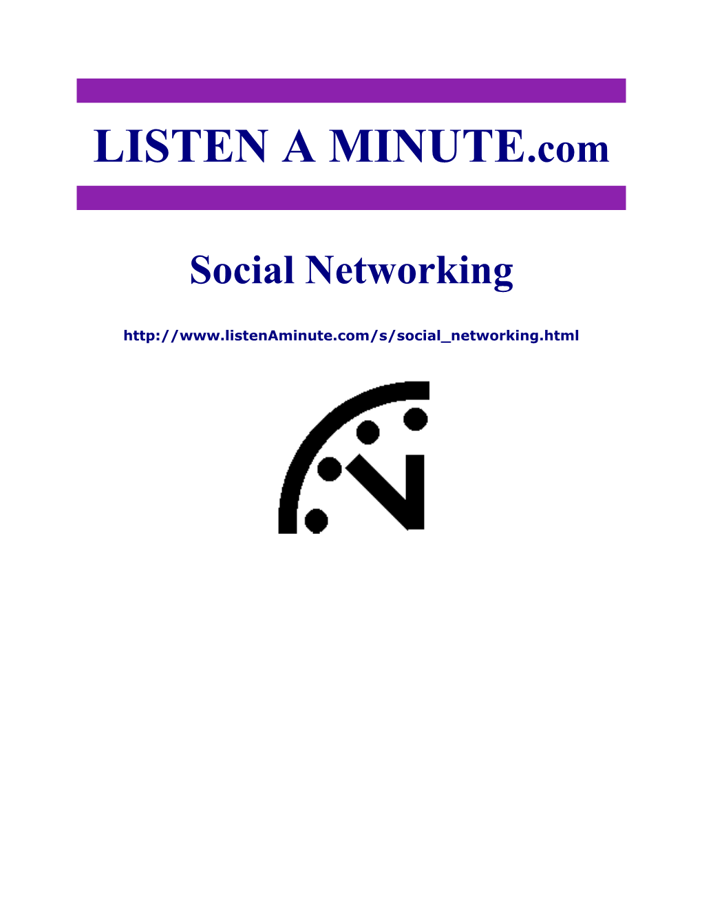 Listen a Minute.Com - ESL Listening - Social Networking