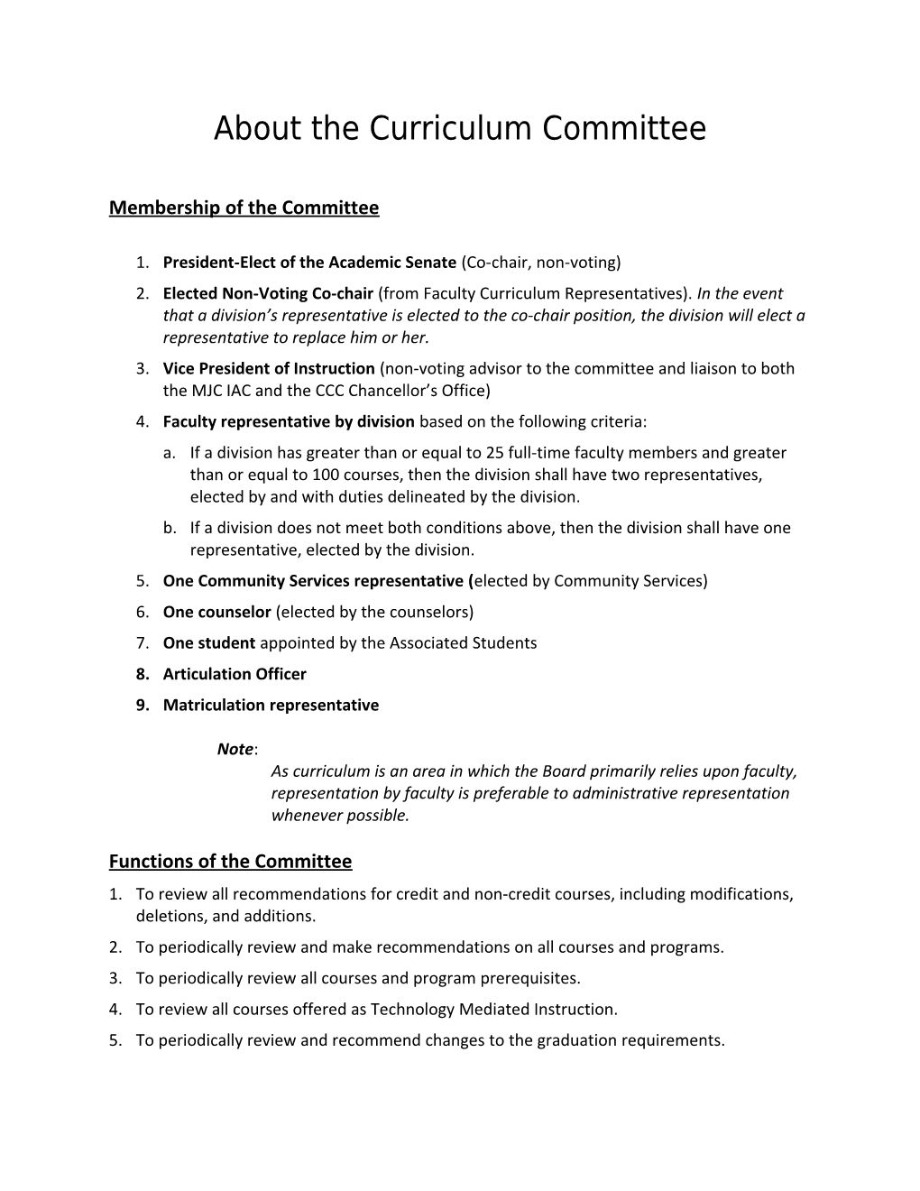 Composition of the Committee