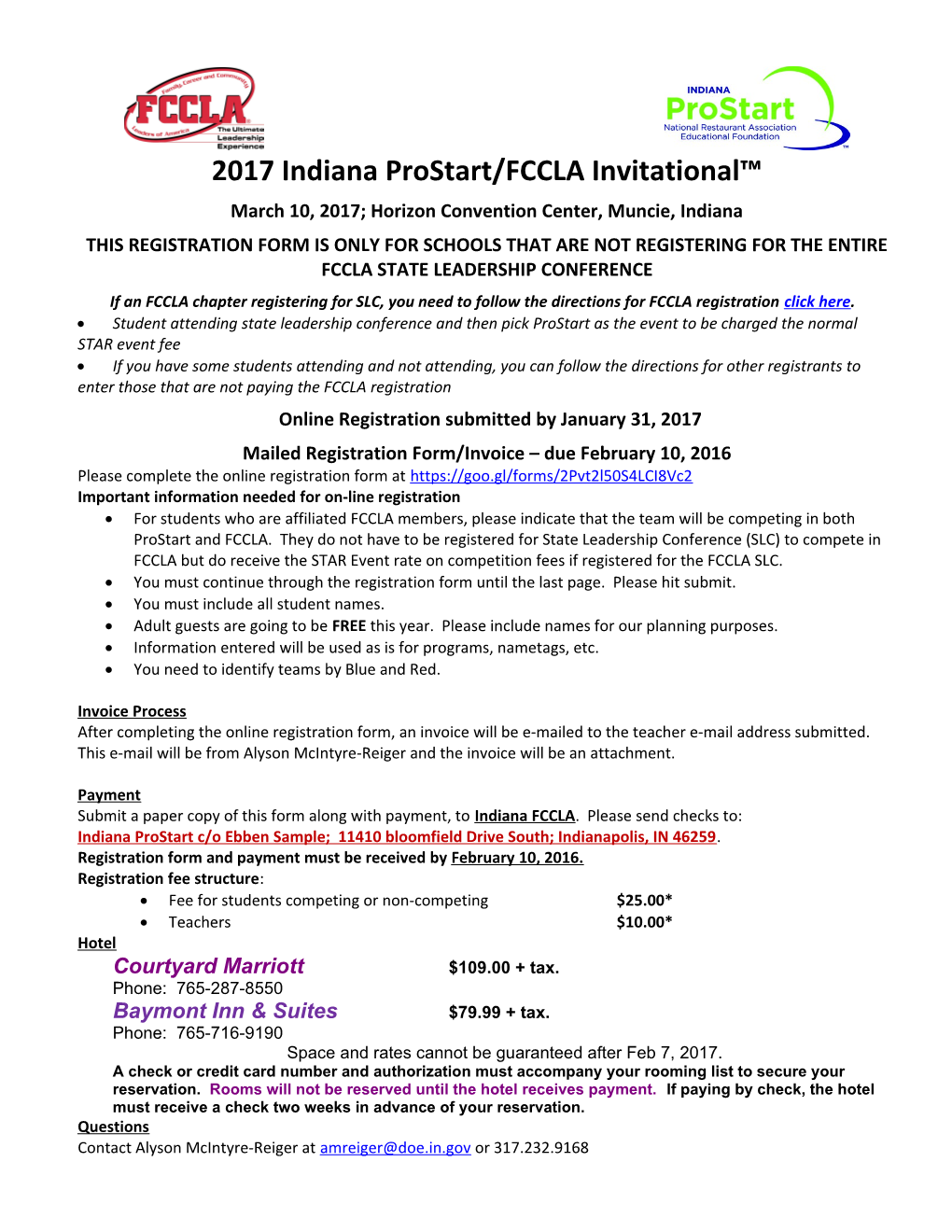 2017 Indiana Prostart/FCCLA Invitational