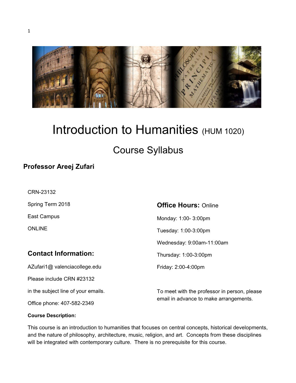 Introduction to Humanities (HUM 1020)