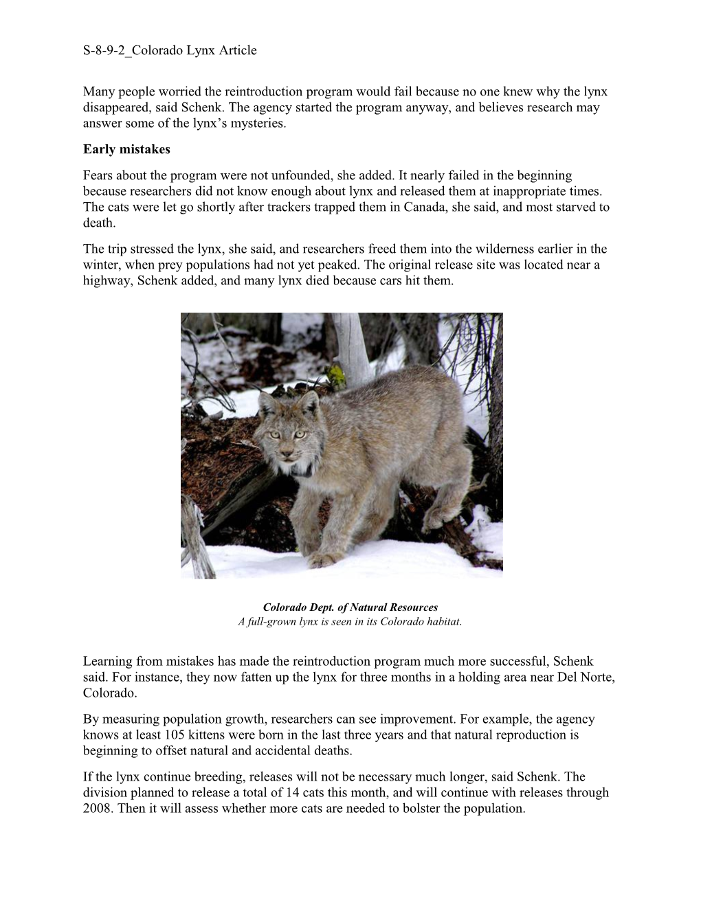 Elusive Lynx Make Comeback in Colorado