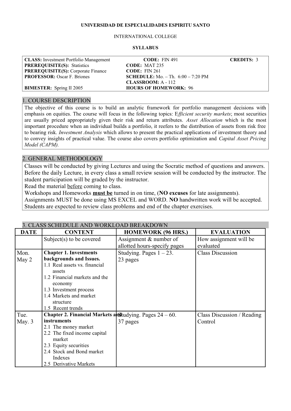 Investment Portfolio Management