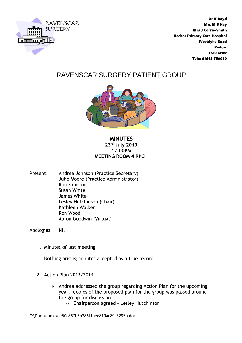 Ravenscar Surgery Patient Group