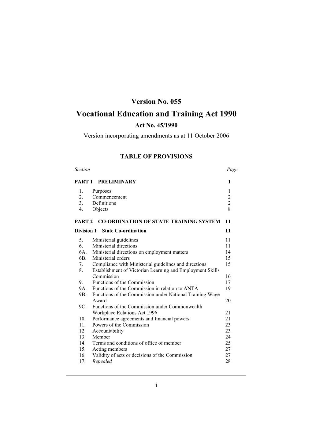 Vocational Education and Training Act 1990