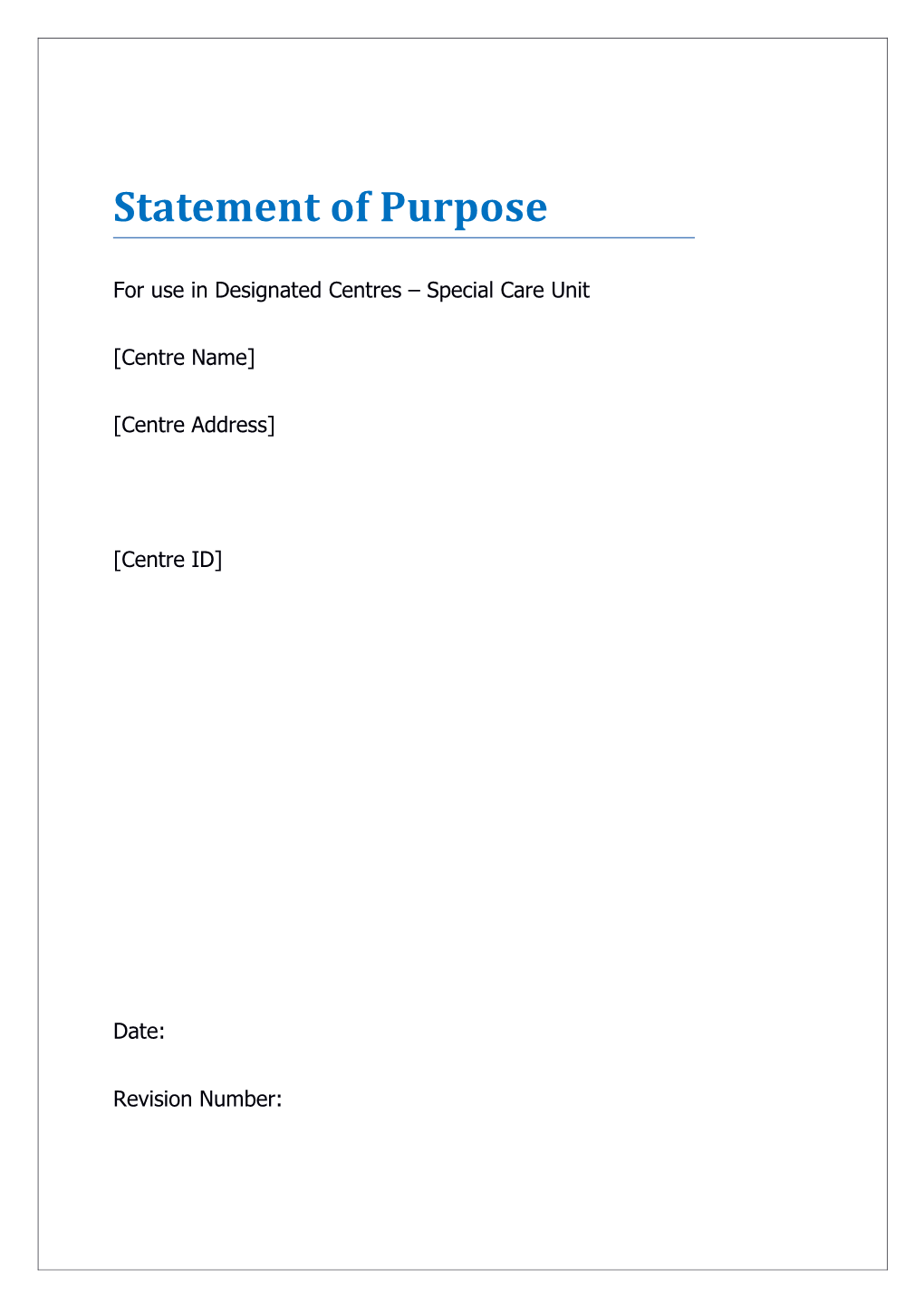 Statement of Purpose Template SCU