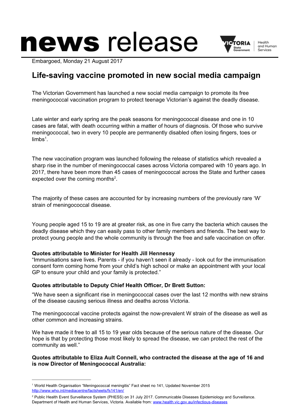 Life-Saving Vaccine Promoted in New Social Media Campaign