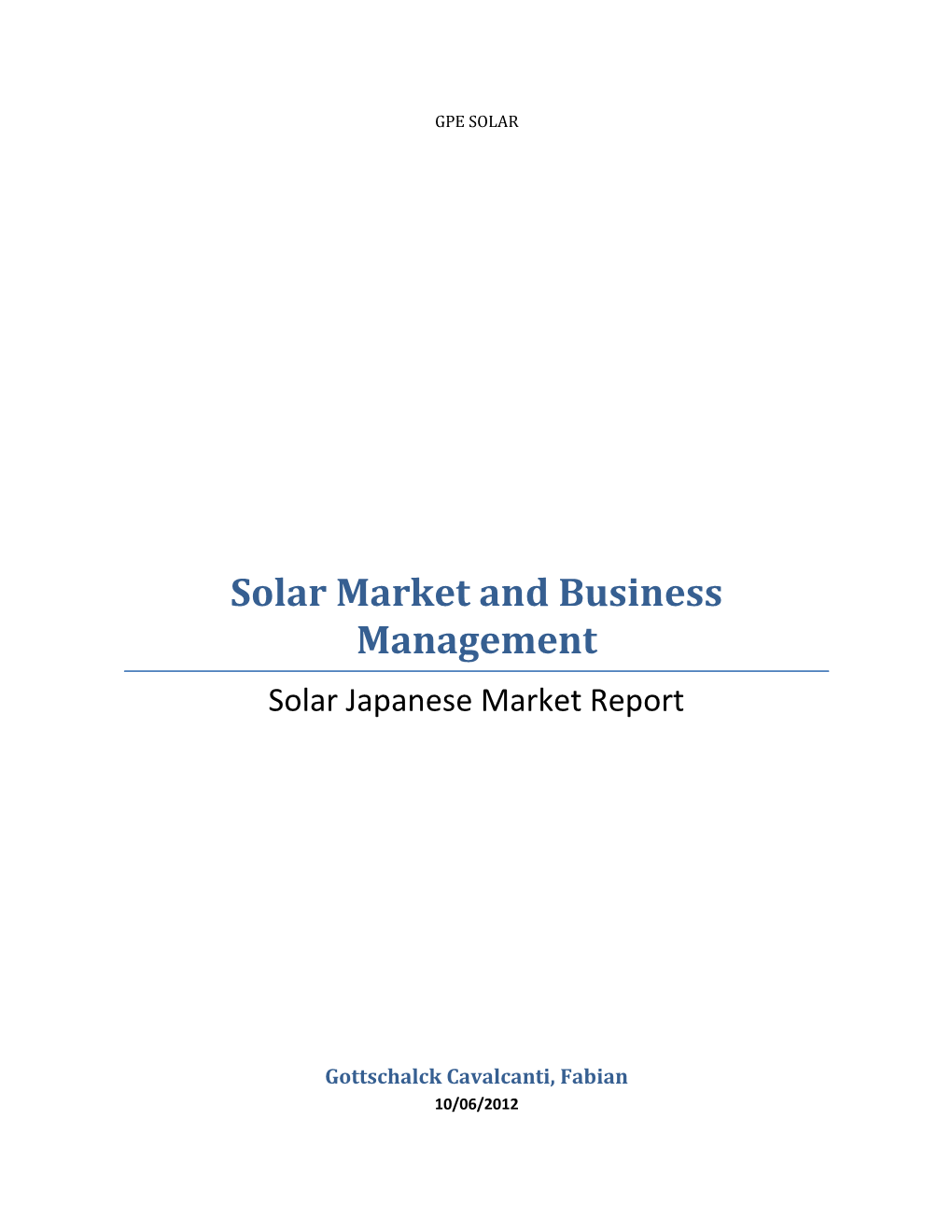 Solar Market and Business Management