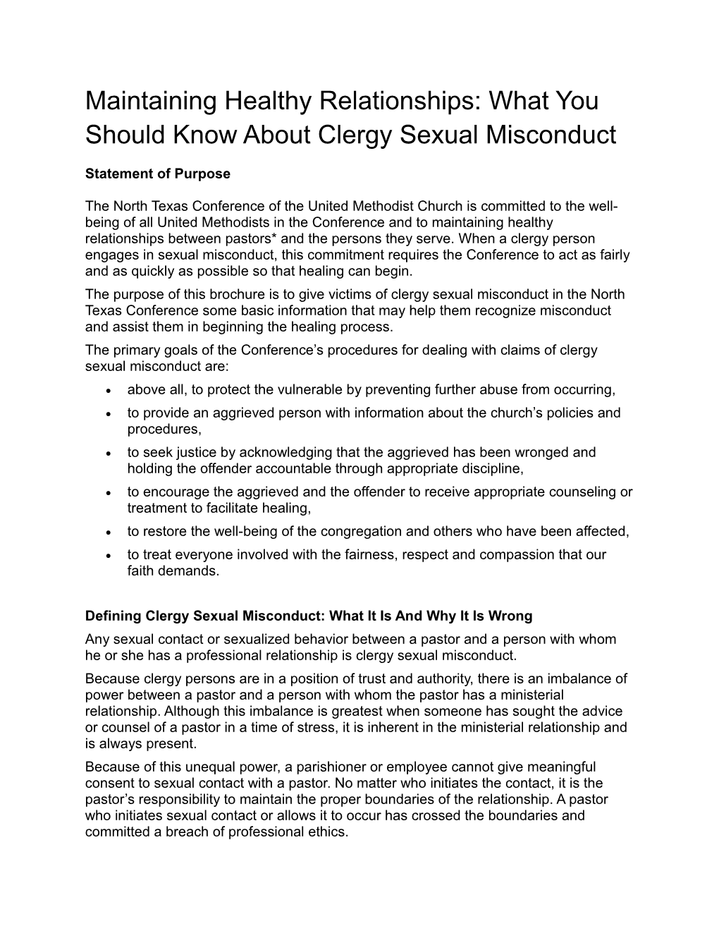 Maintaining Healthy Relationships: What You Should Know About Clergy Sexual Misconduct