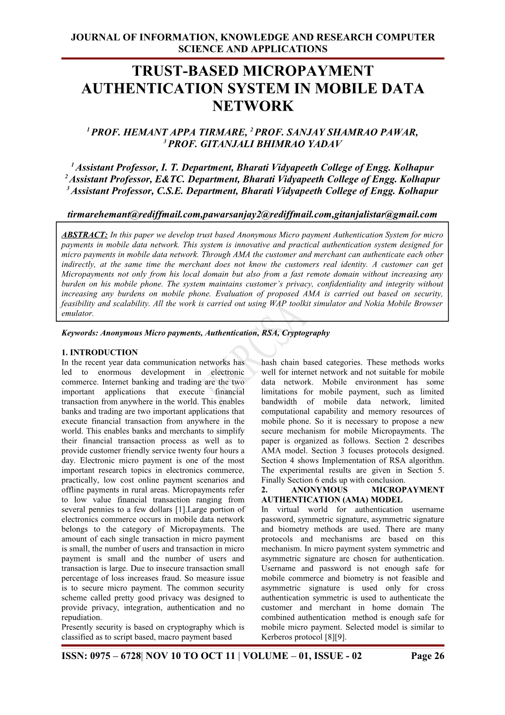 Trust-Based Micropayment Authentication System for Mobile Data Network