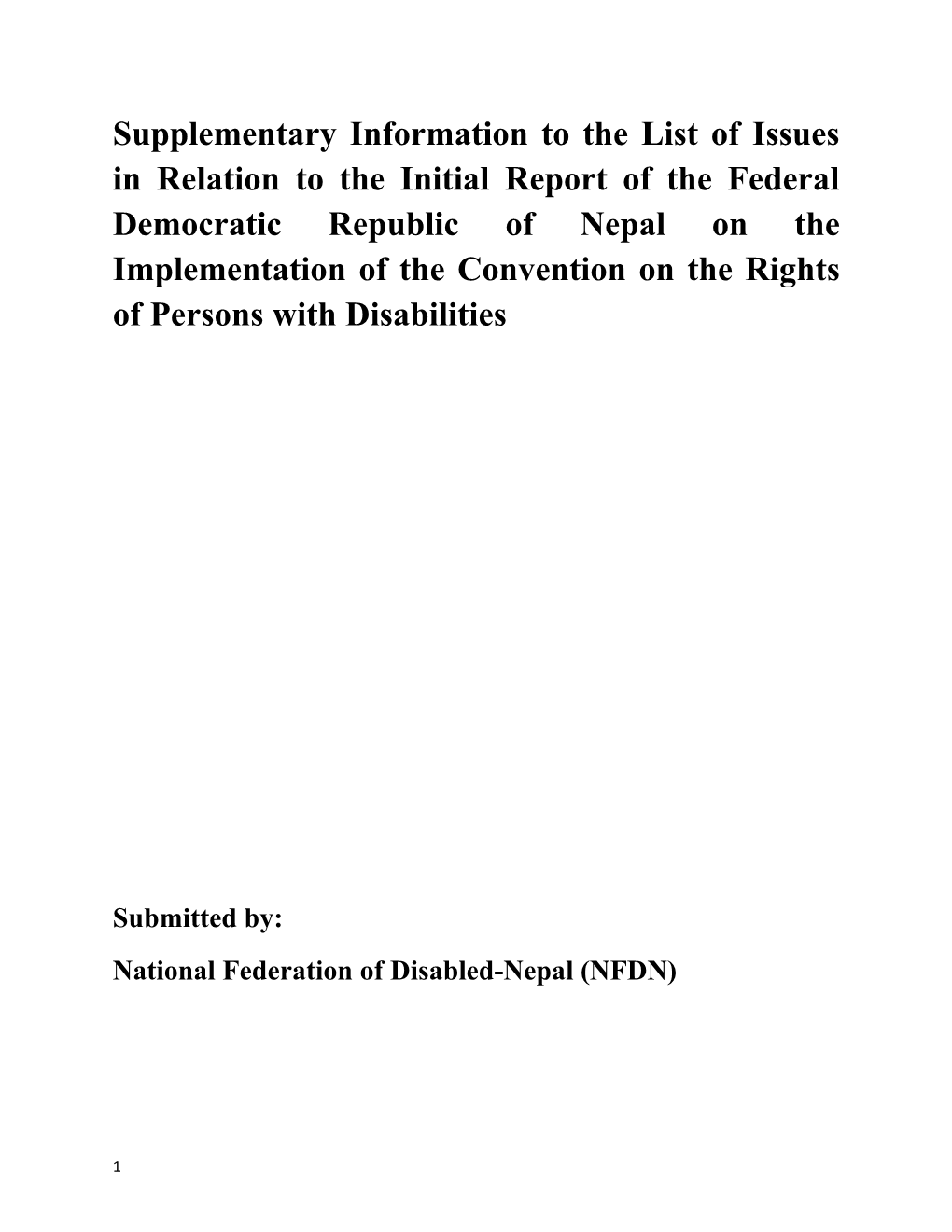 National Federation of Disabled-Nepal (NFDN)