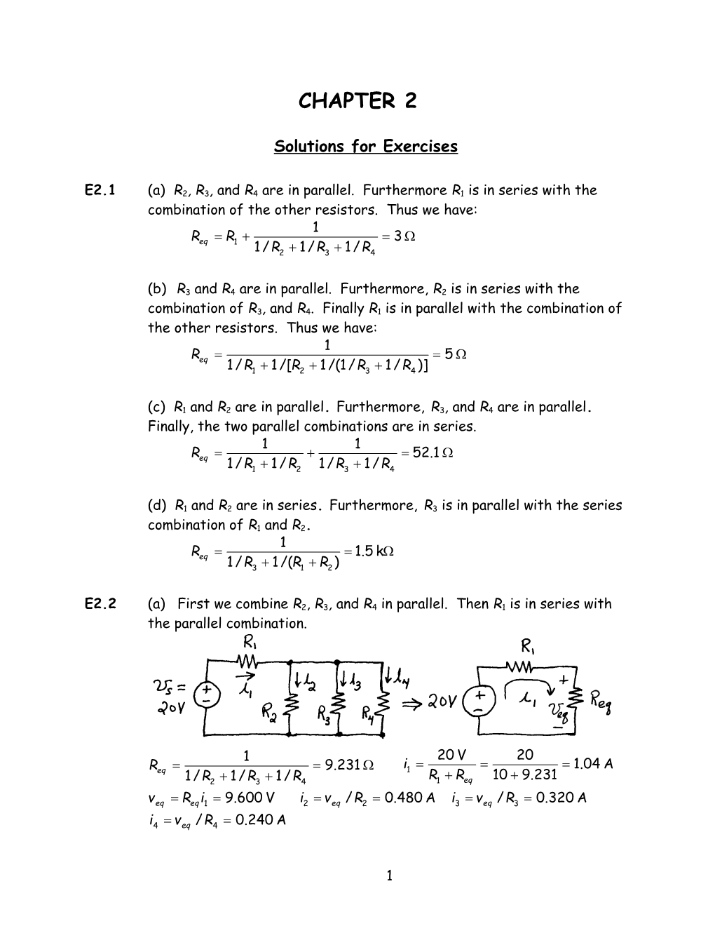 Solutions for Exercises