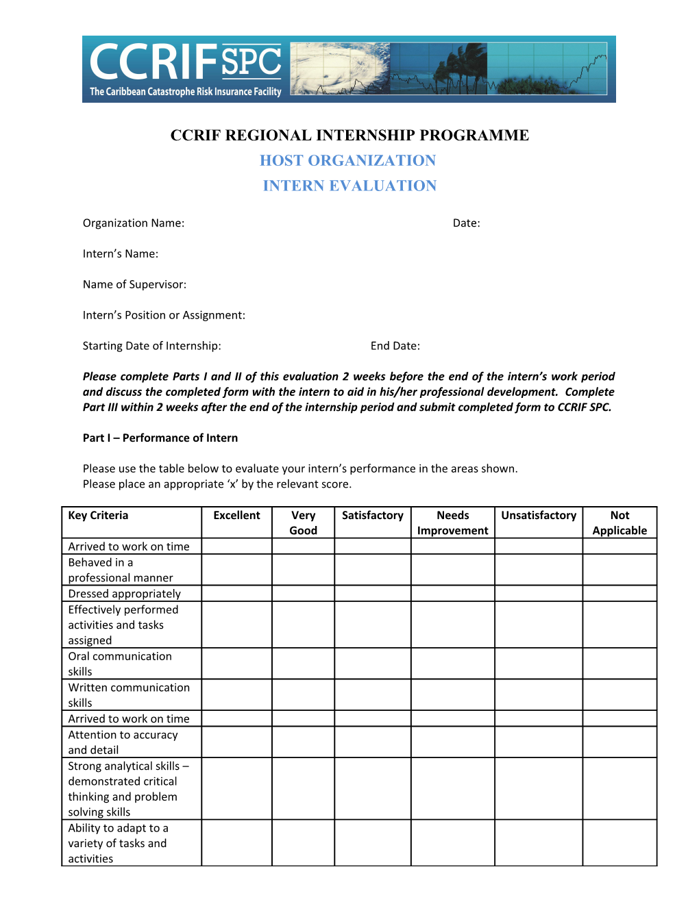 Intern Assessment Form (Employer)