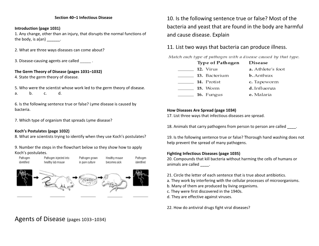 Section 40 1 Infectious Disease