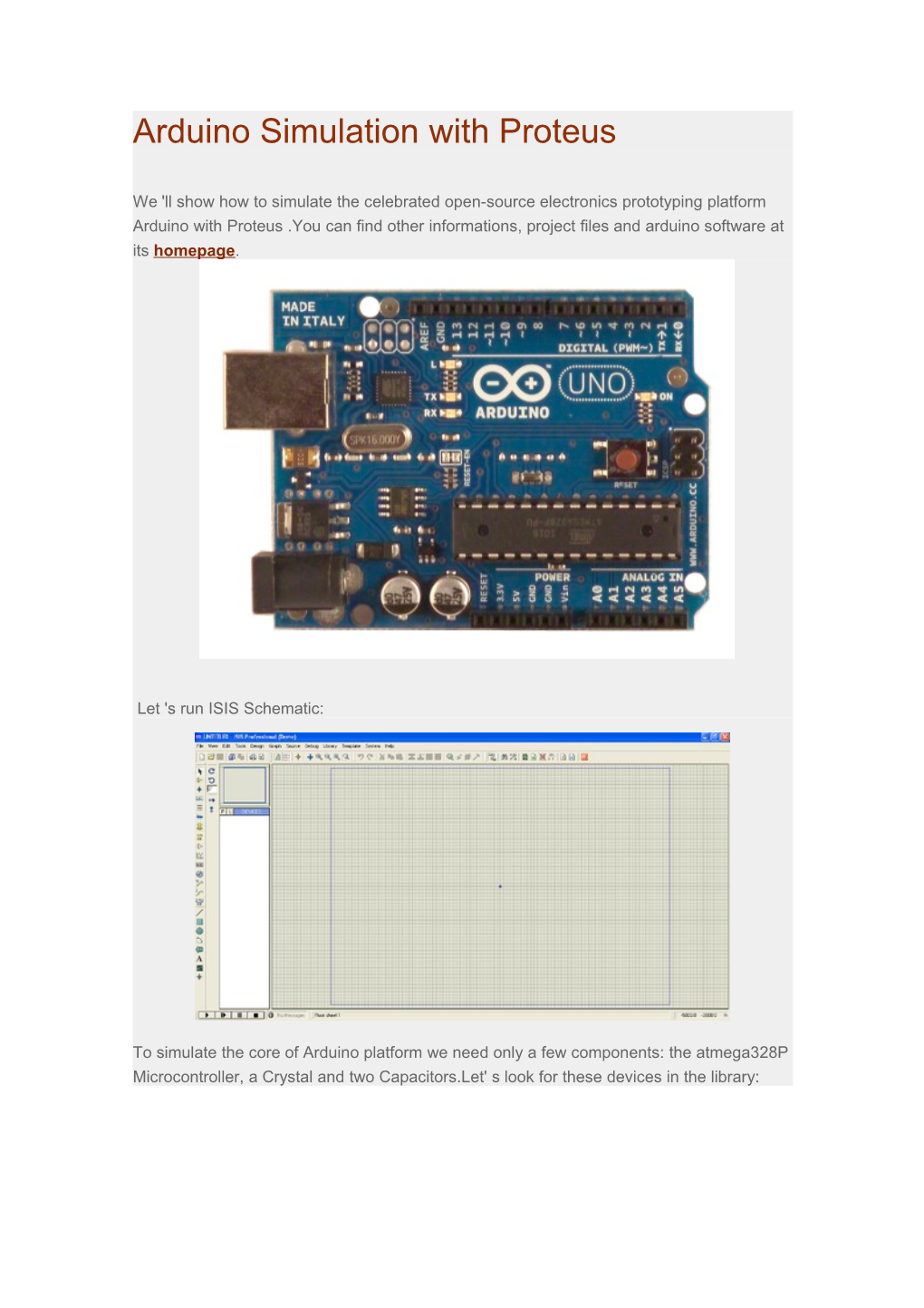 Arduino Simulation with Proteus