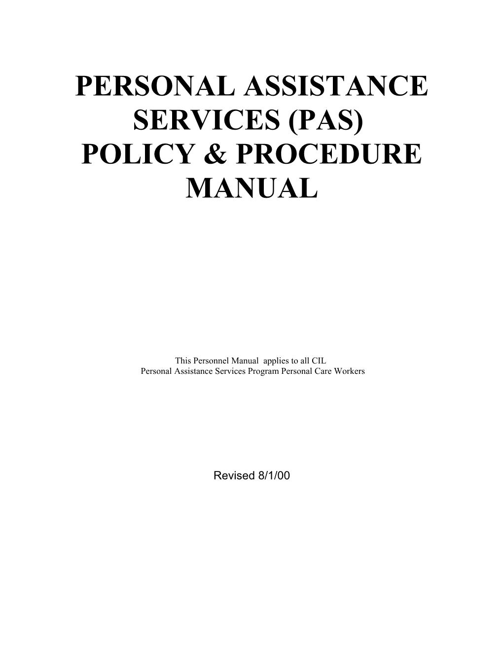 Personal Assistance